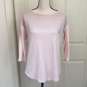 Ladies M 3/4 sleeve top in Blush